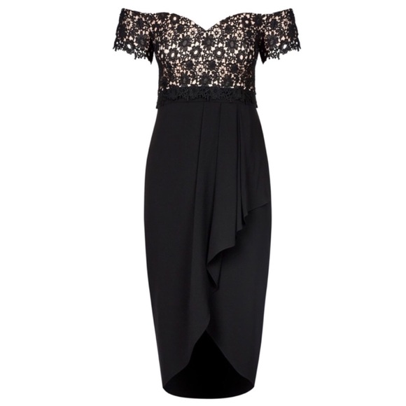 city chic black lace glamour dress